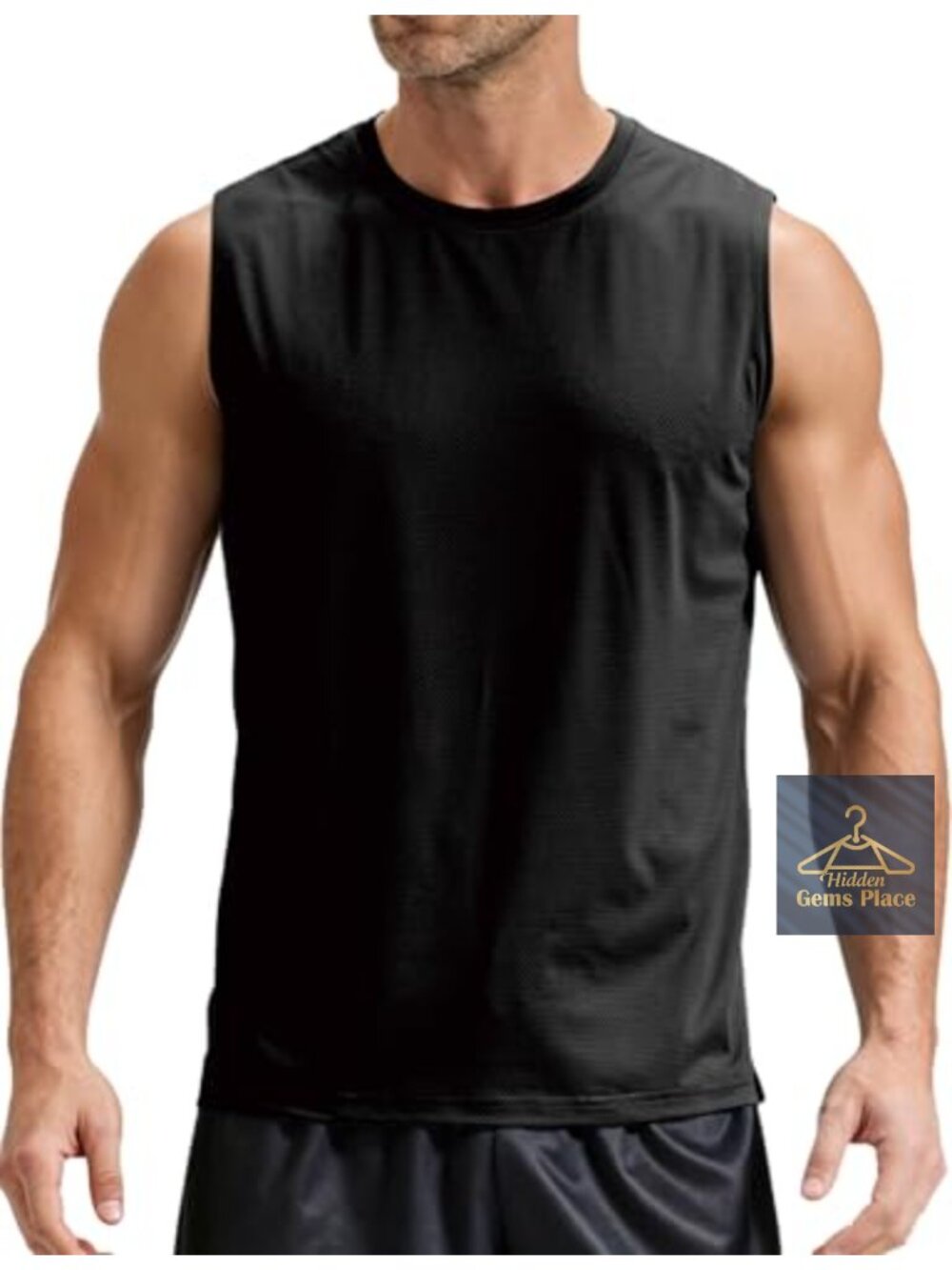 Men's UPF 50+ Sleeveless Swim Shirt Quick-Dry Athletic Tank Top